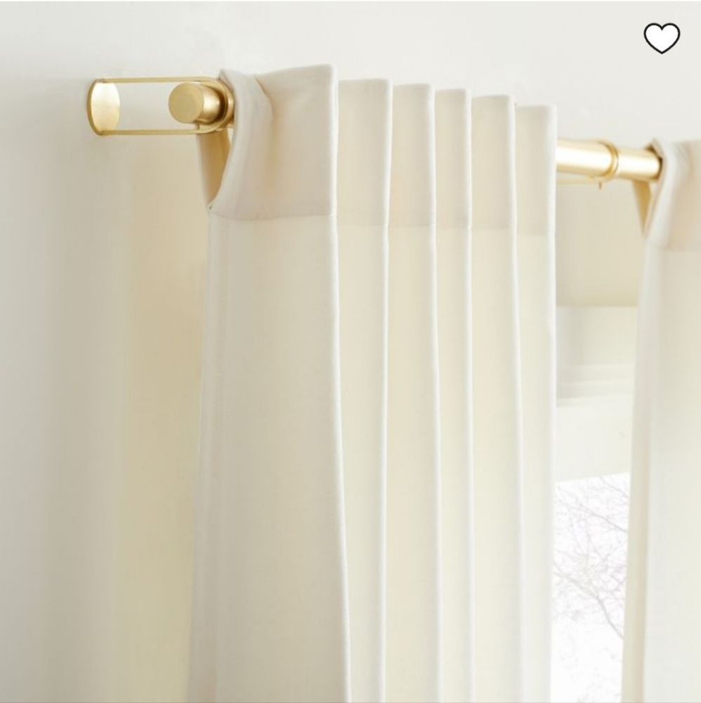 West Elm Alabaster Cotton Velvet Curtain